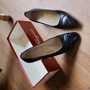 Salvatore Ferragamo Black Leather Heels